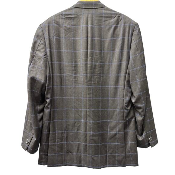 Loro Piana Fabric Blazer Mens 48 L Custom Made Jacket Gray Blue Wool Sport Coat - Picture 3 of 8